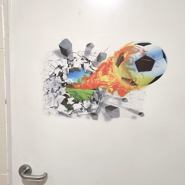 Fotbollsdekaler för tonårspojkars rum, 3D-fotbollsdekaler för vardagsrum, barnrum, väggdekor