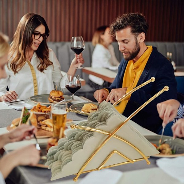 Serviet Holder, Papirhåndklædeholder, til Bord, Arbejdsbord eller Skrivebord, Spisestue, Køkken, Restaurant, Bar, Picnic (Guld)