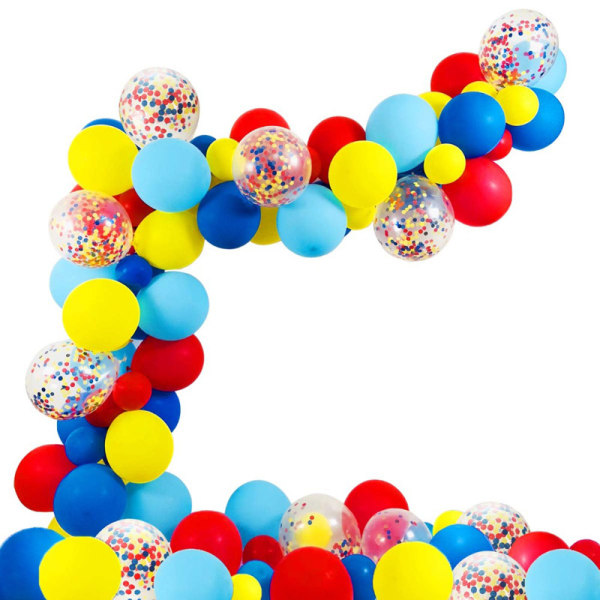 80 Pack Latex Ballonger Rainbow Multicolor forhåndsfylt konfett