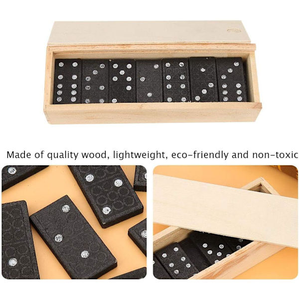 28 bitars/set av barns pedagogiska träkort professionella leksaker set dominobrickor set för vuxna L