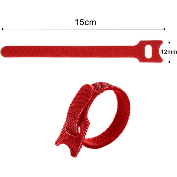 Kabelbinder [100 stk], Kabelstropper, Gjenbrukbare Kabelbinder, Kabelti red