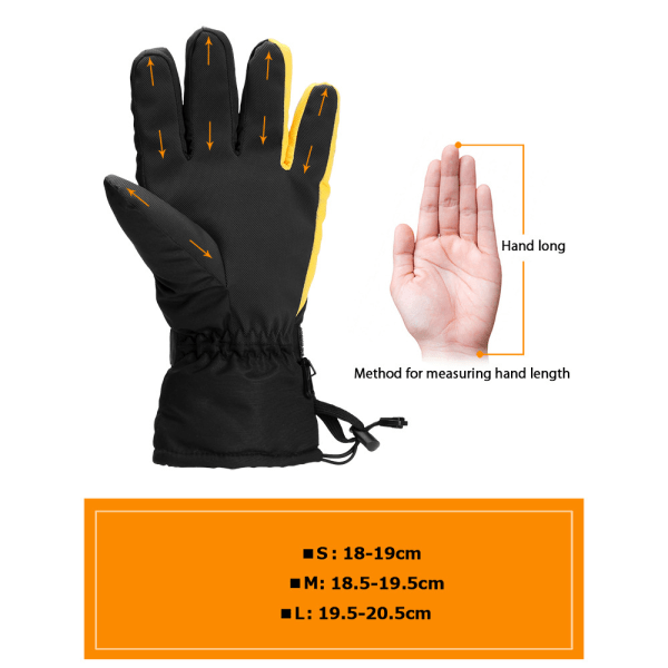 Genopladelige opvarmede handsker til mænd og kvinder-M, AA-batteri M