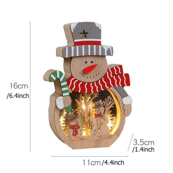Juldekoration med LED-lampor, lysande tomte snögubbe
