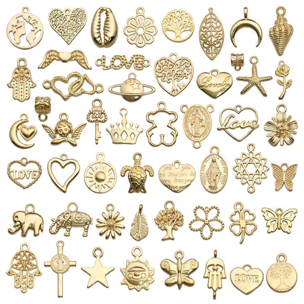 Bland 50 designs af KC guldlegering vedhæng tilbehør