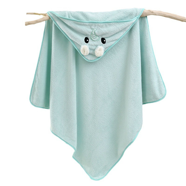 (Grön) Baby Boy Badcape 3Pcs Terry Handduk, Mjuk & Stark Absorption, 80 x 80cm Högkvalitativ Korall