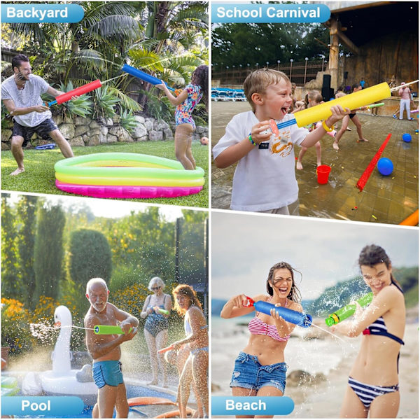 Satunnainen väri 40 Ft vesisuihkulelut vaahtomuovista liottimet Blaster-aseet
