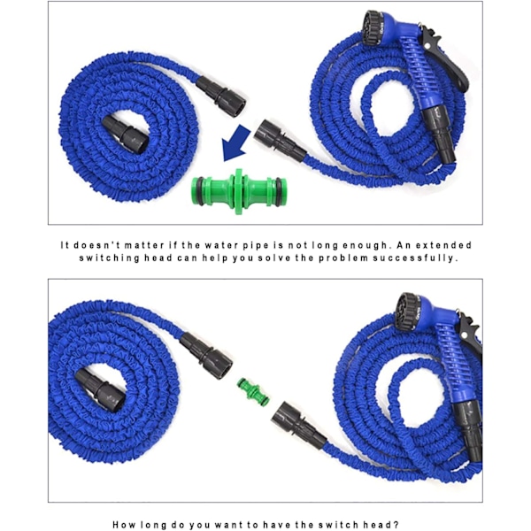 Kaksi urospuolisen letkun liitintä ja 6 kpl pikaliittimiä letkuliittimille Muovinen hanaliitin 6pcs