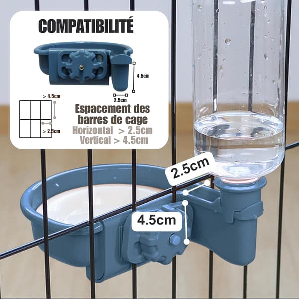 Vann dispenser for hunder i bur