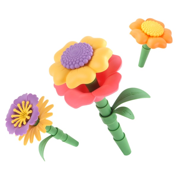 (144 STK)Blomsterhagebyggeleker, alderen 3 4 5 6, DIY Bouquet S