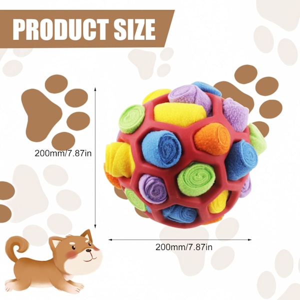 1 st Hund Snuffle Boll, Interaktiv Leksak, Oförstörbar Snuffelmatta, Hund Snuffle Leksak, Snuffelspel, Foderleksak, Lämplig för Små och Medelstora Hundar