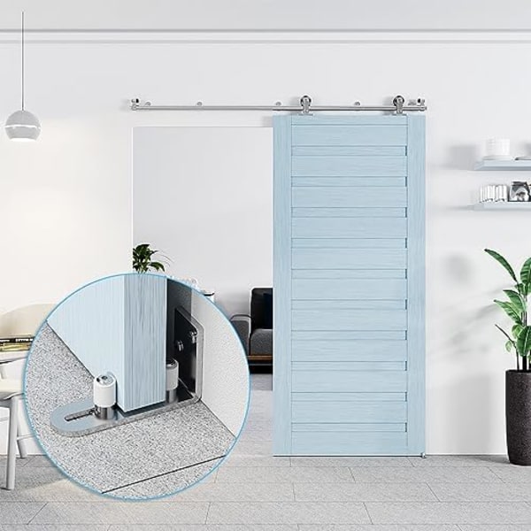 Justerbar golvguide för skjutdörr i rostfritt stål 123x40x65mm (1 st)