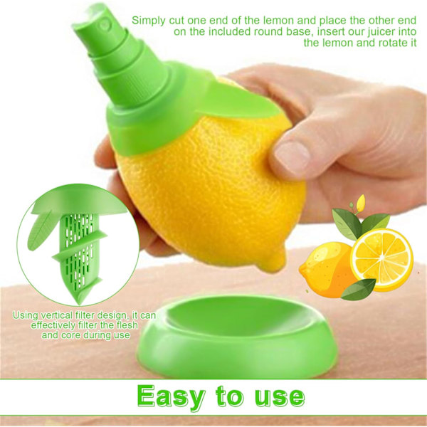 Pieces Grøn Manuel Citruspresser, Manuel Citronpresser, Manuel Frugtpresser, med Rund Base, Citronsprøjte, til Citrusfrugter