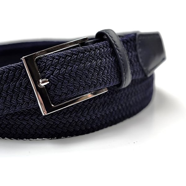 110x3.5cm Herre Elastisk Webbing Bælte Navy