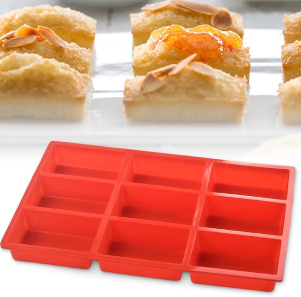 Förpackning med 9 Non-Stick Silikon Mini Formar för Mini Kakor, Bröd, Limpa