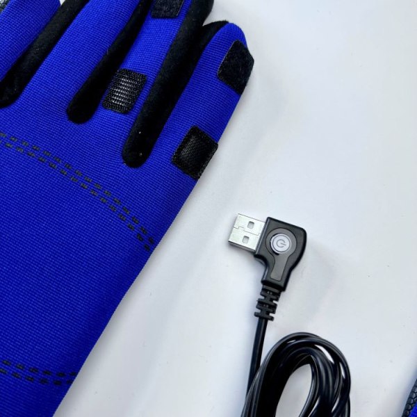 Lær USB-oppvarmede hansker for menn og kvinner (blå), vinteroppvarmede