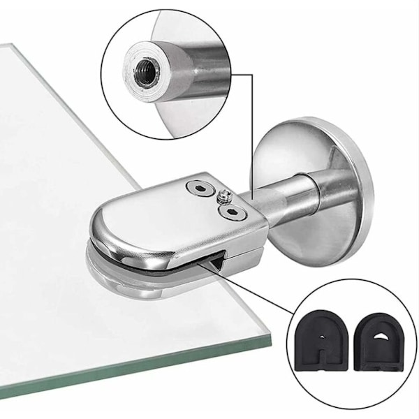 Trappglasklämma, 5-8mm Glasklämma, 304 Rostfritt Stål Glas C