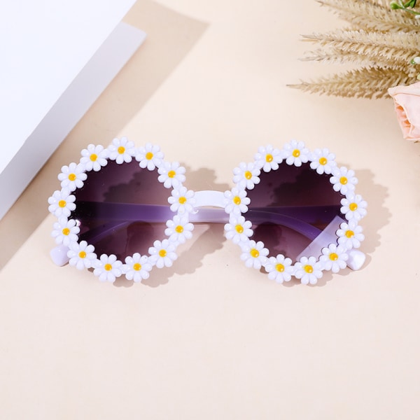 Färgglada Daisy solglasögon, blomsolglasögon för barn kvinnor, blomma