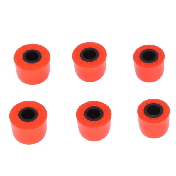 6 stk røde minneskum-ørepropper for 4,5-5 mm ørepropper -