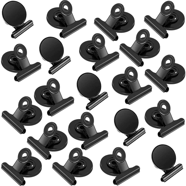 20 pakke sorte magnetiske clips Køleskabsmagneter med clips, Magn