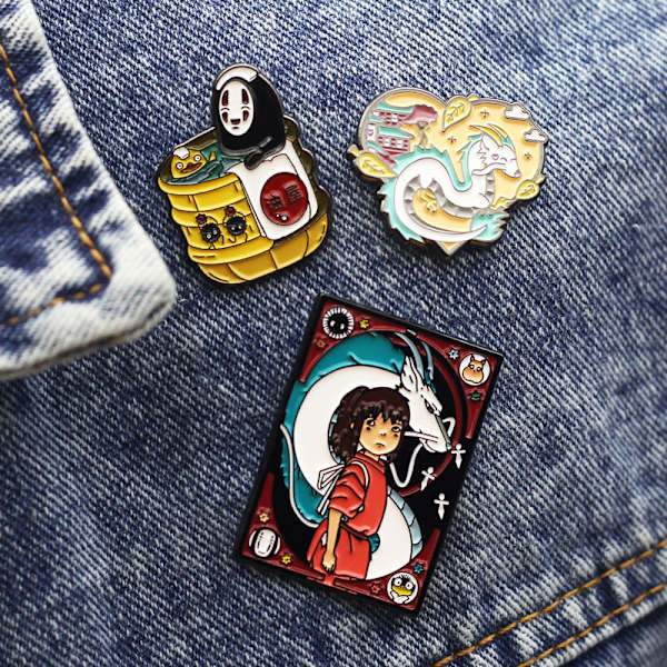 Set med 3 Spirited Away Anime No Face No Face Kaonashi Soot S