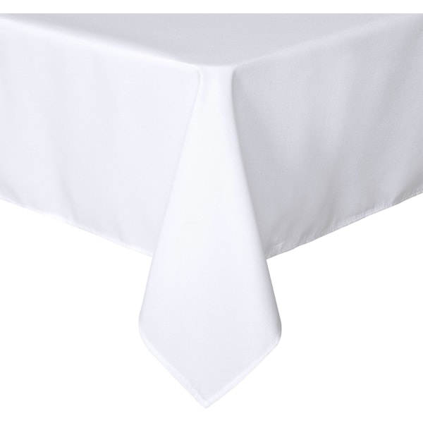 Vit rektangulär duk, fläckbeständig och skrynkelfri tvättbar polyester 54*54 inches