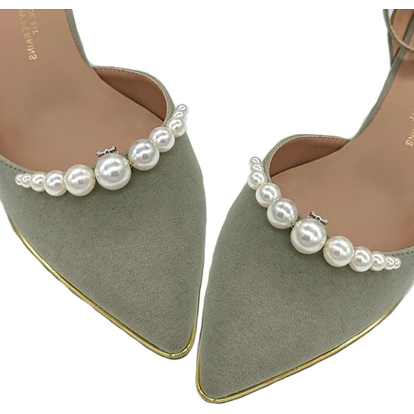 Perle Sko Clips til Pumps 2 Stk Brude Sko Spænder Klips Elegant Bryllupssko Dekoration til Kvinder og Brud