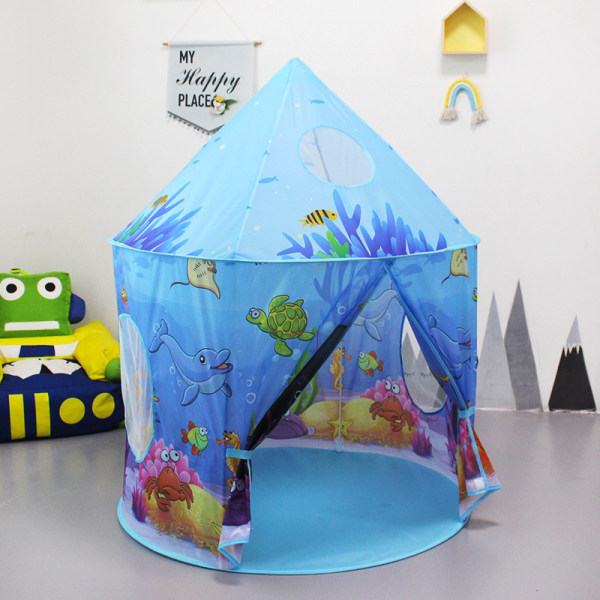 Ocean Blue Castle -lasten teltta, Lasten leikkiteltta, Leikkitelttatalo, Baby telttatalo, Baby Play