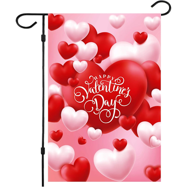 5 kpl Valenttilippua, Kaksisivuinen Valenttilipun Päivälippu Punainen ja Valkoinen Rakkaus Valentti Puutarhalippu 12 x 18 Tuumaa Valentti