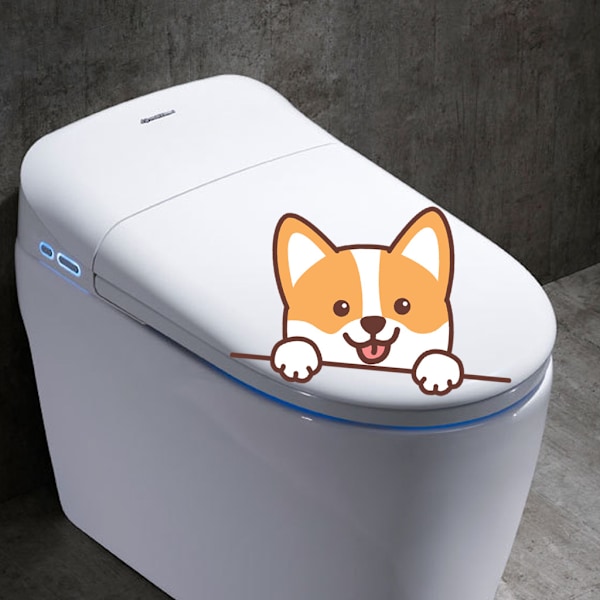 Corgi-klistermärken, Rolig väggdekor för toalett, badrum, kök