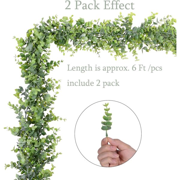 2-pack konstgjorda eukalyptusgirlander, konstgjord eukalyptus