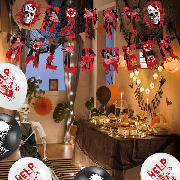 halloween dekoration set, halloween ballong dekoration, hall
