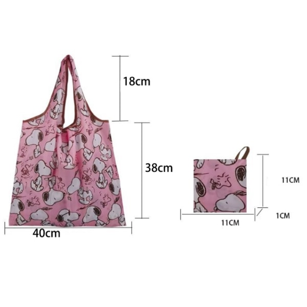 2 stk. Gjenbrukbare handleposer, Nylon Vanntett Tote Bag Handleposer Fold opp Tote Folding in