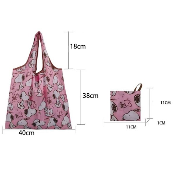 3 stk. Genanvendelig indkøbspose, Nylon Vandtæt Tote Bag Dagligvarer Poser Fold op Tote Foldning i en pung S