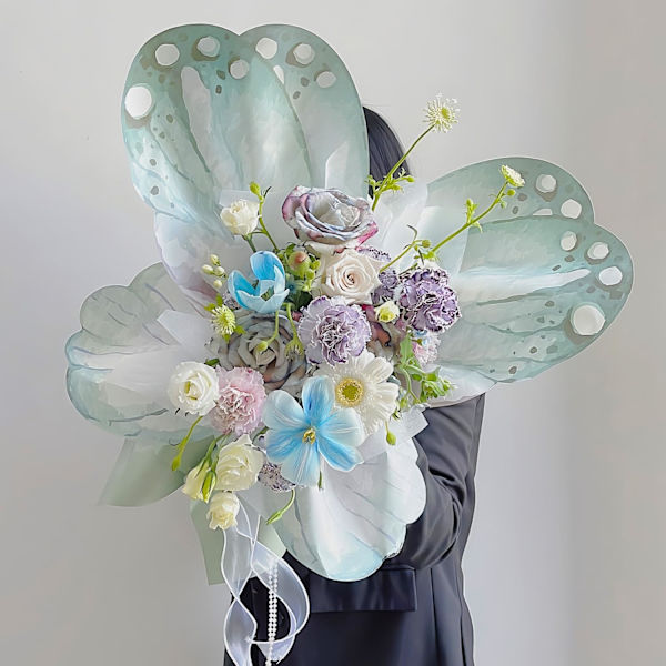 20 Ark Butterfly-Inslagningspapper, Vattentätt Inslagningspapper för Blombukett, Fjärilsbuketttillbehör Bukett Wr