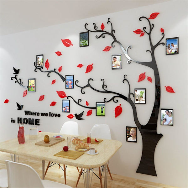 Sininen Unelma Puu 3D Seinätarra DIY Koti Valokuvakehyksen Tarra Mur