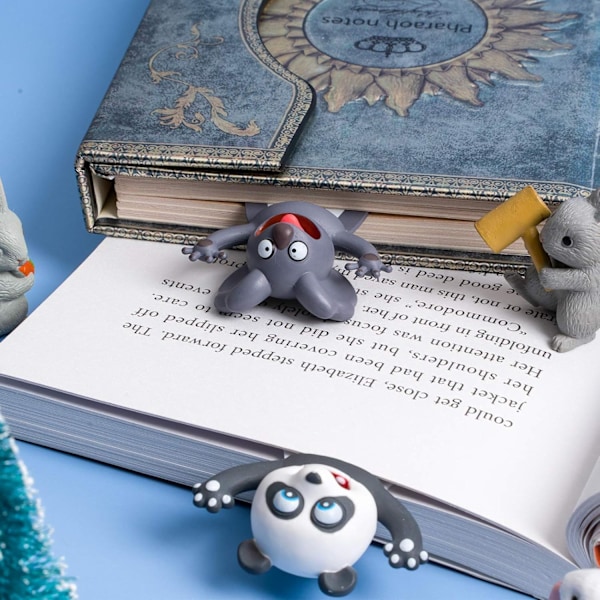 3D Tegneserie Dyre Bogmærker - 2 Stykker Flade Landdyr, Søde Panda & Koala Læse Bogmærker - Tilbage til Skole Gave til Studerende