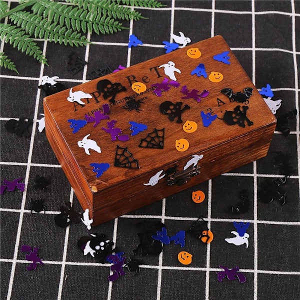 Halloween Party Bordkonfetti Glitterfolie Konfetti Græskar Hexe Bat Konfetti Metalisk Pailletter Plastik Bord C