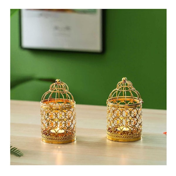 2 kappaletta Pieni linnunhäkki Lyhty Ripustus Metalli Tealight-pidike, G