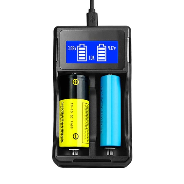 18650 Battery Charger with Adapter, LCD 18650 Accu Charger for 26650 22650 20700 17670 17500 16340 (