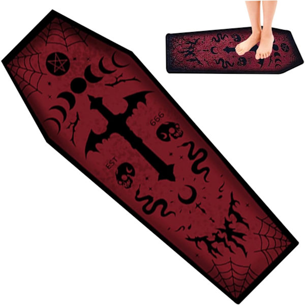 Halloween Tæppe Halloween Badeværelse Tæppe Goth Tæppe Goth Tæppe 51x19 Tommer