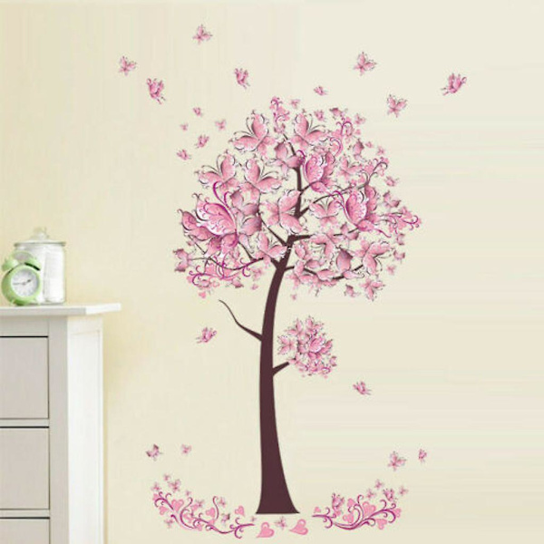 45*60cm Väggdekal Väggklistermärke Väggklistermärke Fjäril Blomma T