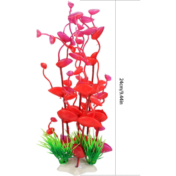 3 stk kunstige akvarieplanter (24 cm), store akvarieplanter