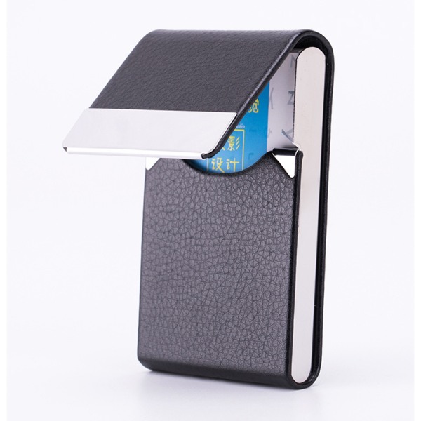 Stainless Steel and PU Leather Business Card Holder for Men