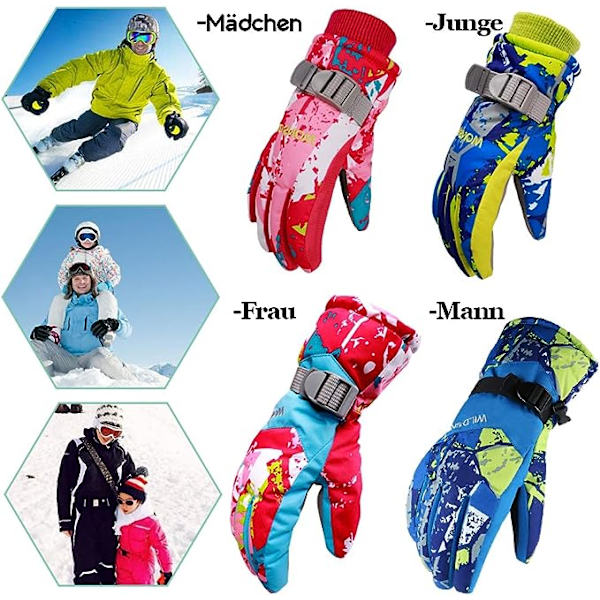 Skihandsker til børn/mænd/kvinder Vandtætte og vindtætte Vinter
