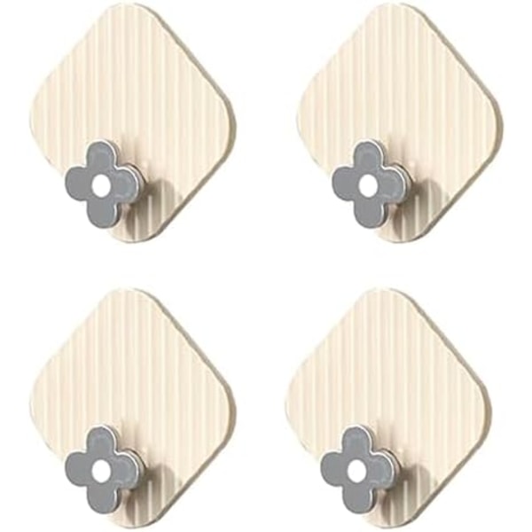 Vita 4-pack självhäftande krokar, praktiska krokar, kraftiga krokar, badrock- och handdukskrokar, vattentäta självhäftande väggkrokar för hemmet