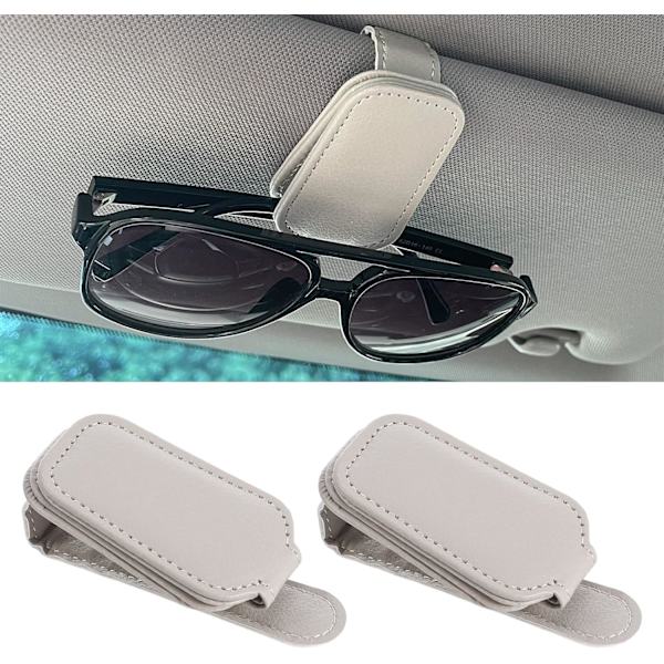 (9.5x4.5x4.5cm) 2 kpl Nahkainen Auton Visiiri Aurinkolasien Pidike, Magneettinen Nahkainen Lasit ja Lippu