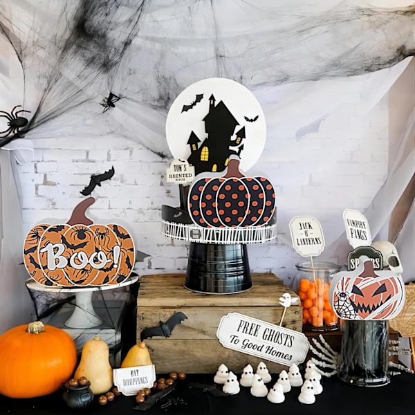 3 st Halloween Pumpa Dekorationer Inomhus, Höstdekorationer, Träpumpa Dekorationer för Halloween/Thanksgiving, Gratis