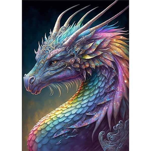 5D Timanttimaalaus Aikuisten, Värikäs Lohikäärme Diamond Painting Comp