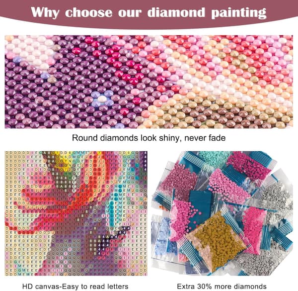 30x40cm Enhjørning 5D diamantmaleri kit B