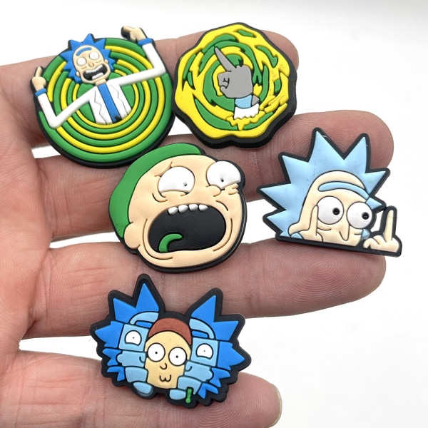 16 stk. Rick and Morty skosmykker - Rick and Morty-serien PVC-hulsko